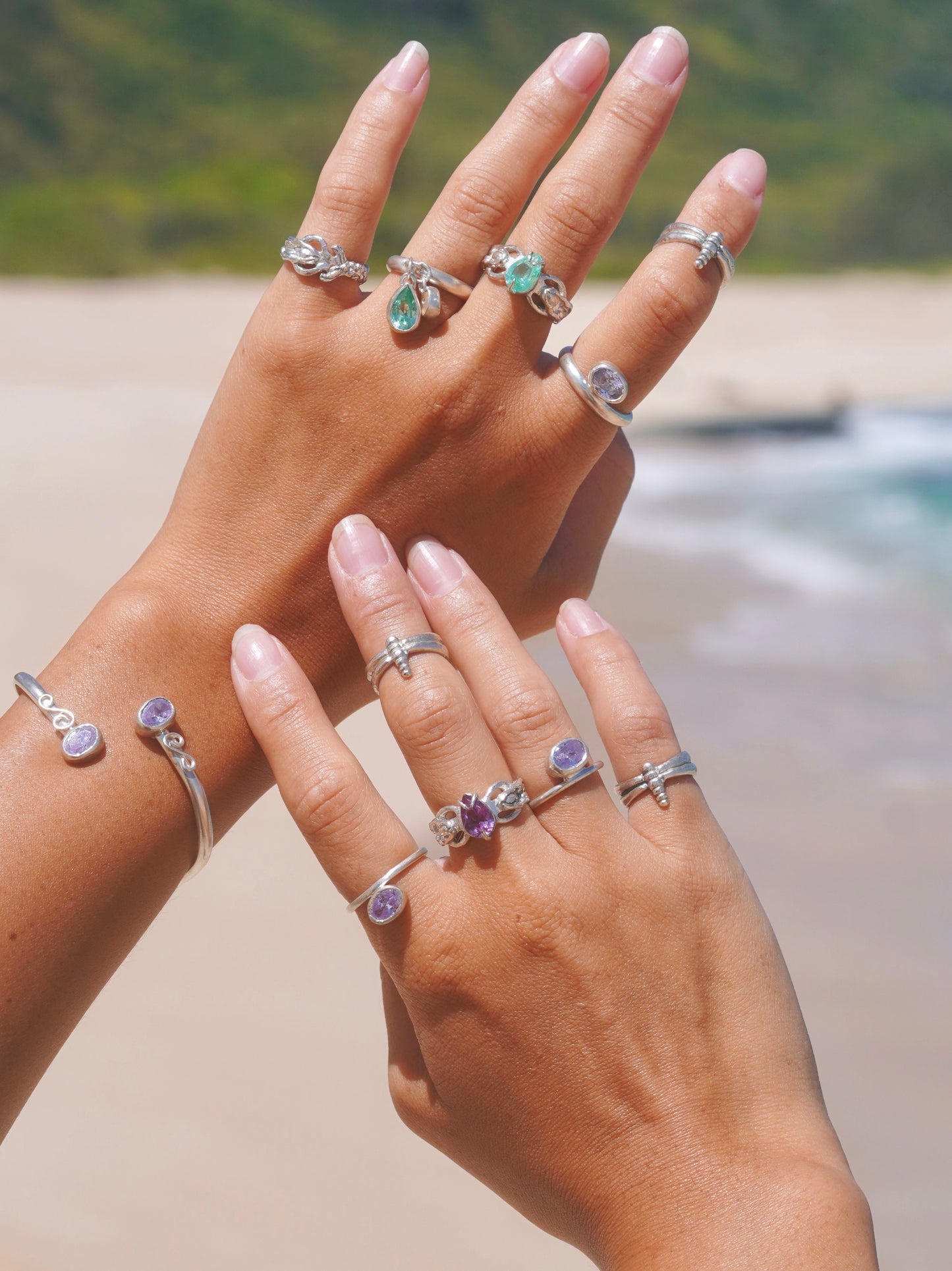 Purple Zirconia Sterling Silver Ring