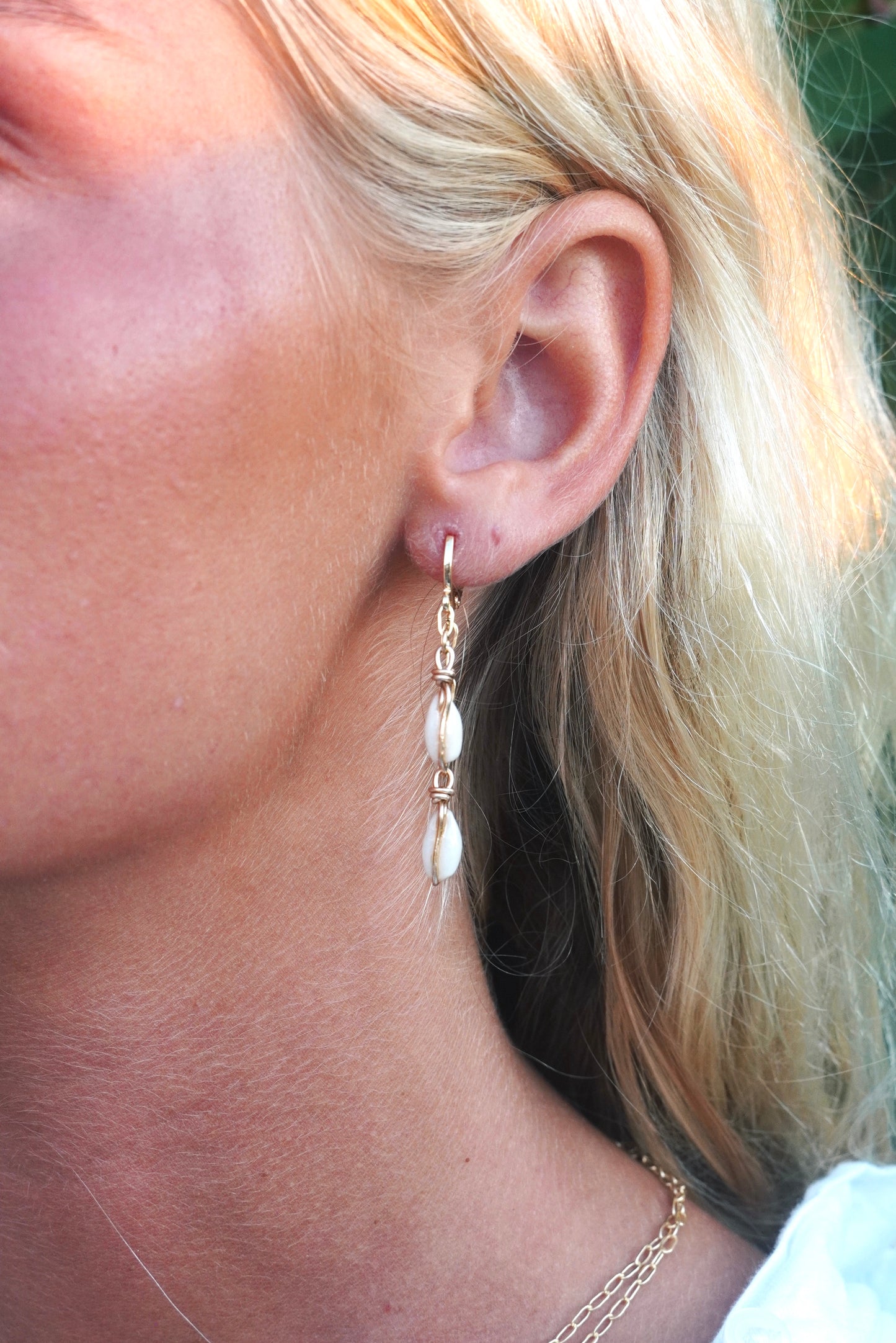 Mini Cowrie Layered Earrings