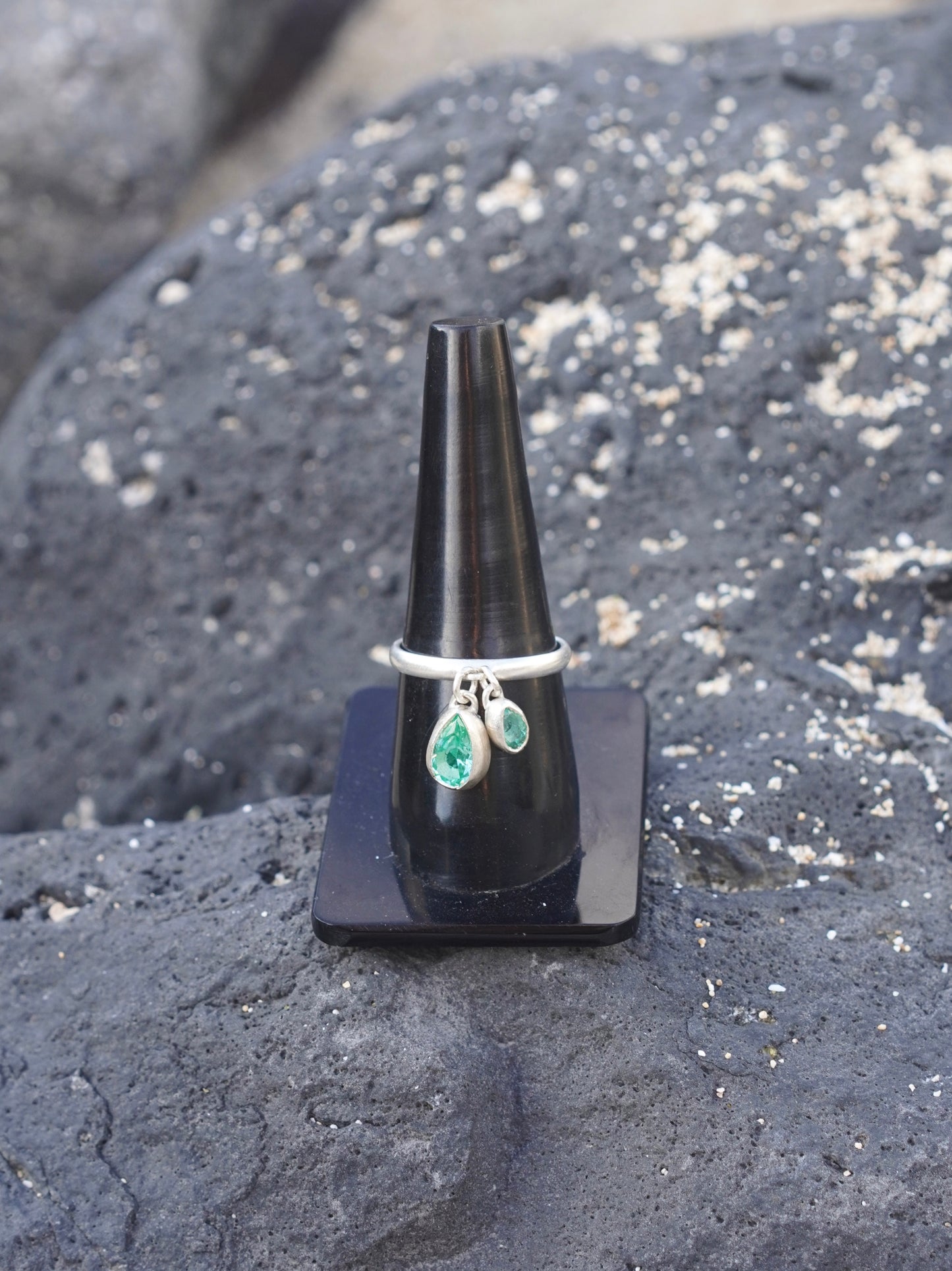Sea Foam Green Spinel Sterling Ring