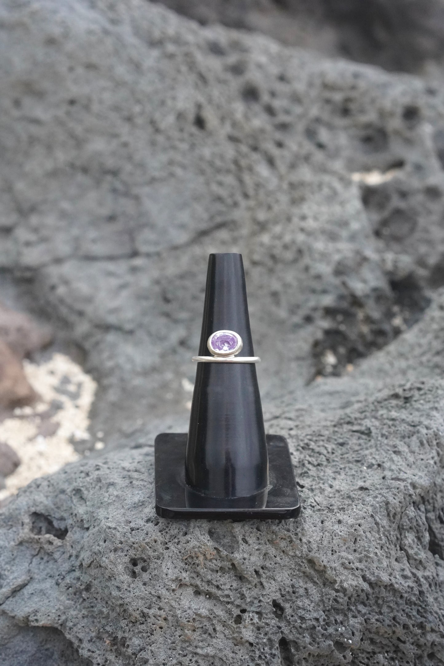 Purple Zirconia Sterling Silver Ring