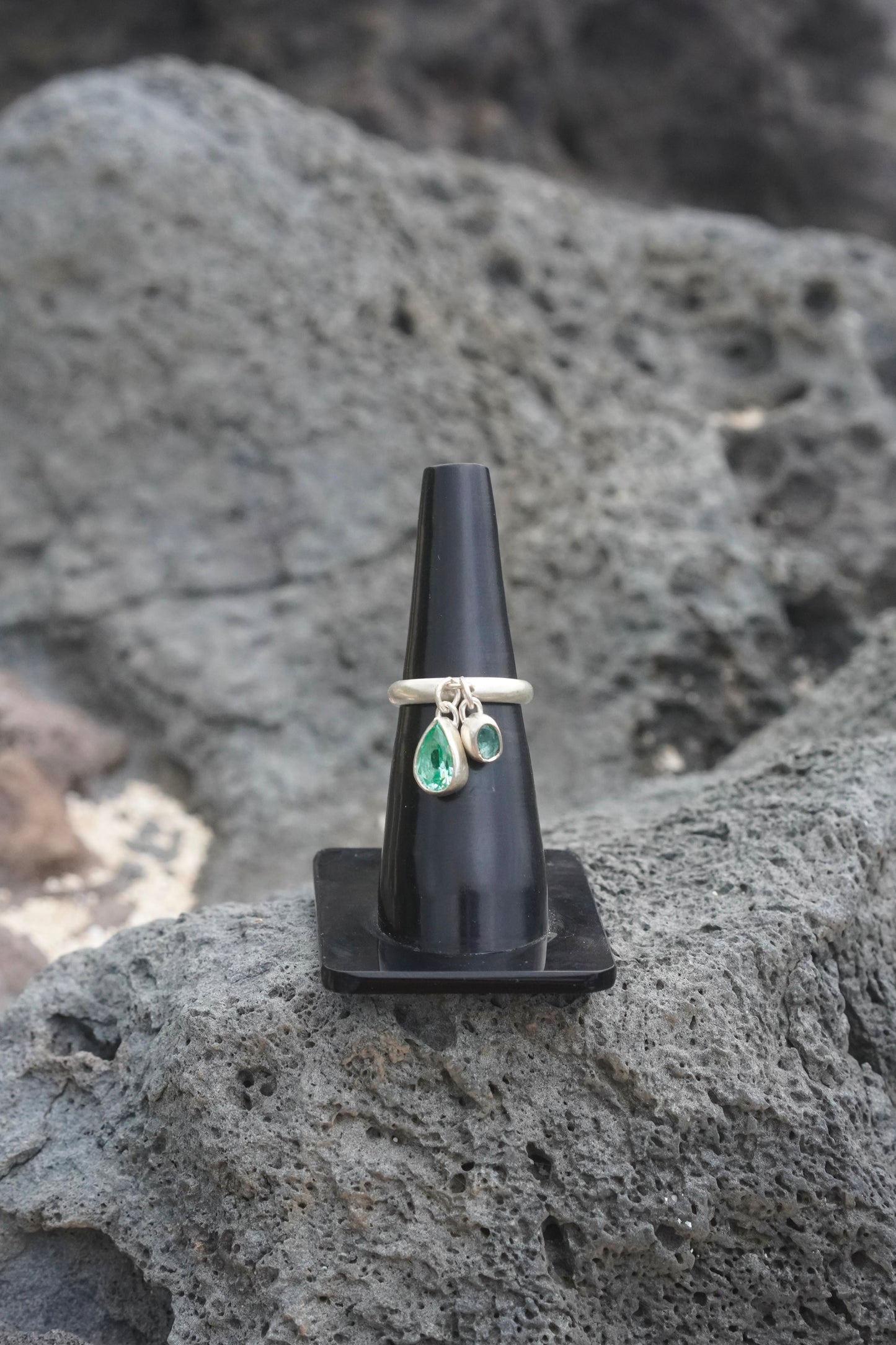 Sea Foam Green Spinel Sterling Ring