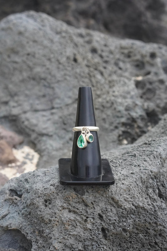 Sea Foam Green Spinel Sterling Ring